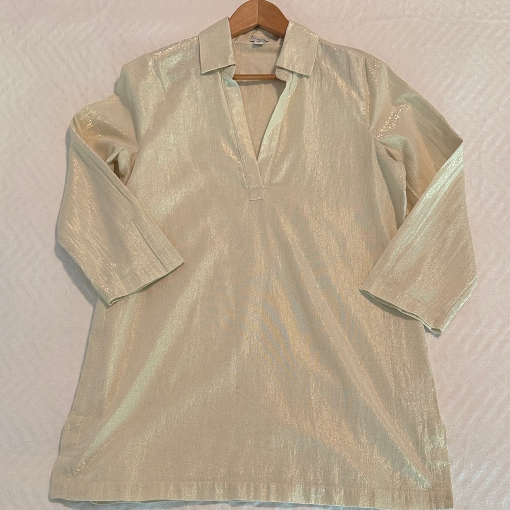 J. Crew Cream Tunic with V-Neck